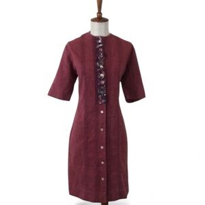 Vintage 70s Dress Women’s M Pink Short Sleeve Button Down Shirt Mini